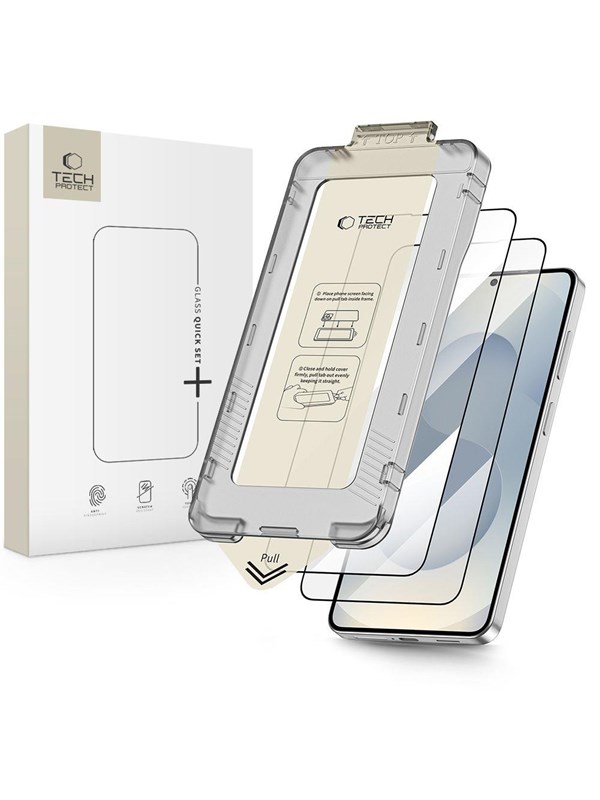 Tech-Protect  Quick Set+ 2-Pack Tempered Glass for Samsung Galaxy S26+ - Black
