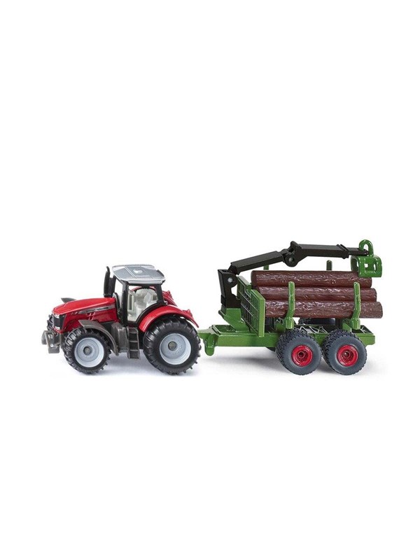 SIKU Massey Ferguson With Forestry Trailer