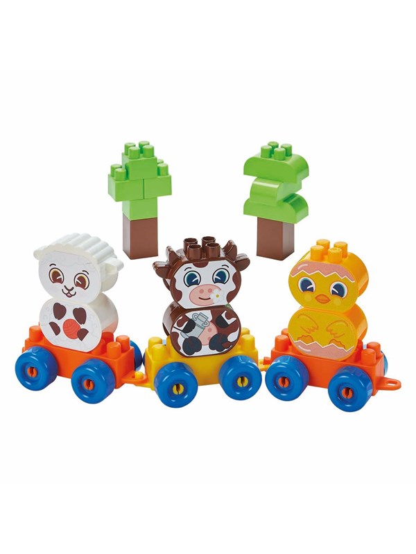 Abrick Ecoiffier Farm Animals Block Train - 250 pieces.