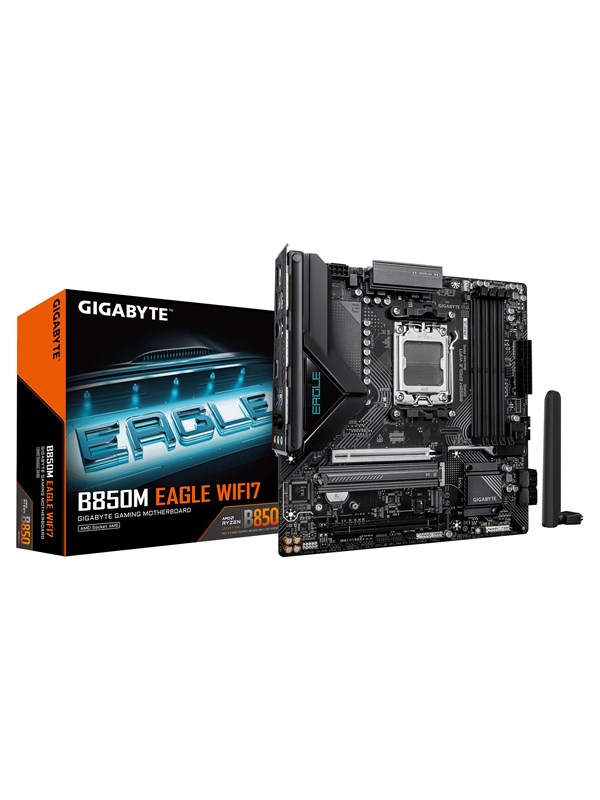 GIGABYTE B850M EAGLE WIFI7 Moderkort - AMD B850 - AMD AM5 - DDR5 RAM - Micro-ATX