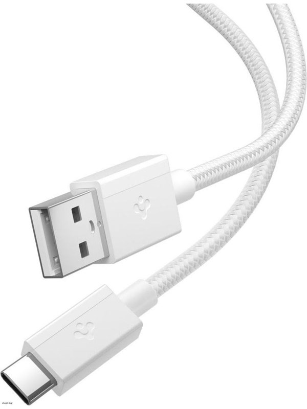 Spigen Essential USB-A to USB-C 60W Fabric Cable - 1.5m - White