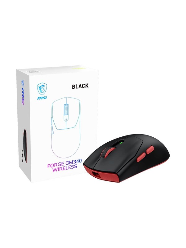 MSI FORGE GM340 - mouse - 2.4 GHz Bluetooth USB - black - Mouse - Optic - 6 knappar - Svart