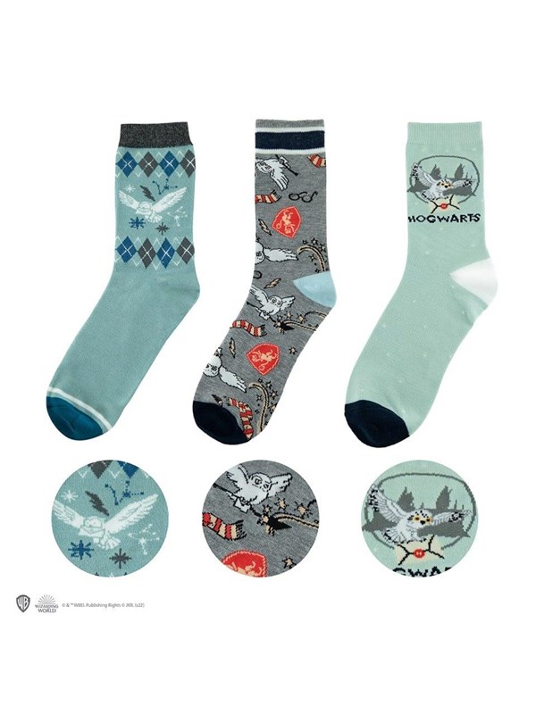 Cinereplicas - Set of 3 socks Hedwig - Harry Potter (CR1602) - Strumpor