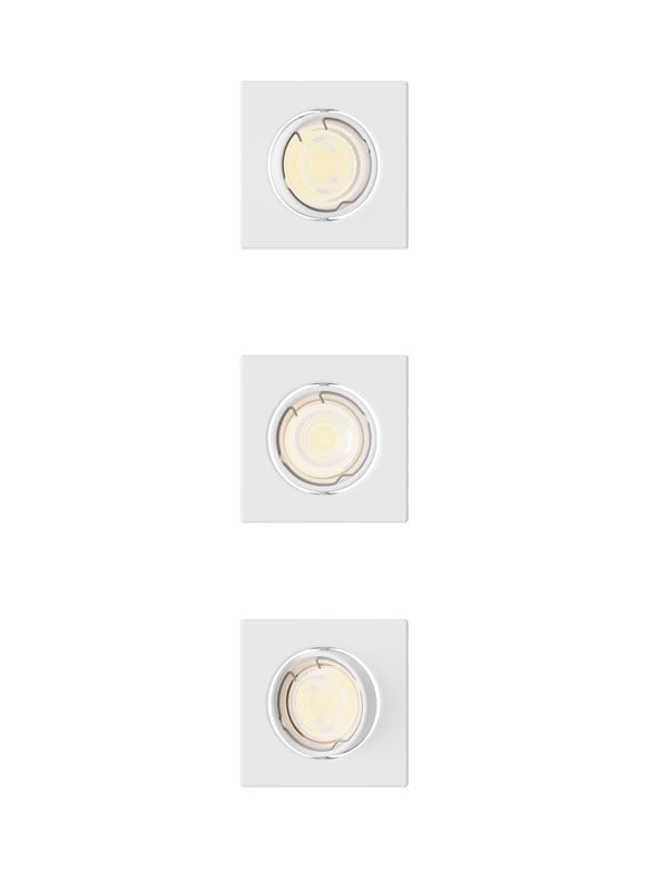 Philips Peridot Rec Kit Sq Aj 7W WH 3pk