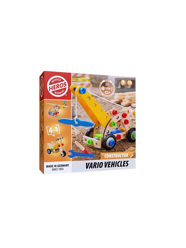 Heros FSC® Konstruktor – 4-i-1, Vario-fordon, 70 delar