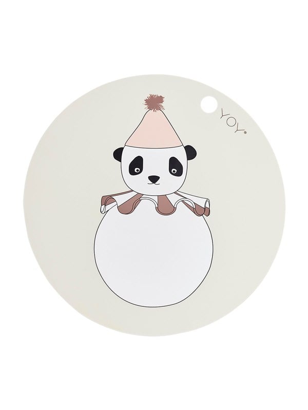 Produktfoto för OYOY MINI - Placemat Panda Pompom - Placemat för barn - 102 Offwhite - Ø39 x H0,15 cm