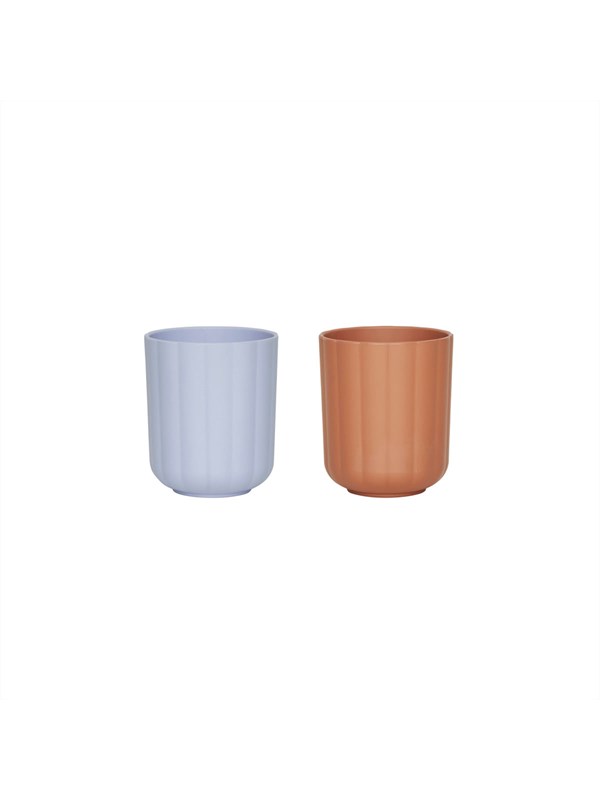 Produktfoto för OYOY MINI - Pullo Cup - Pack of 2 - Barnens pokal - Caramel / Ice Blue - W:7 x H:8 cm
