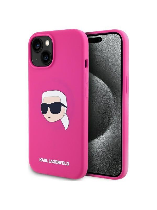 Produktfoto för Karl Lagerfeld iPhone 15 Mobilskal MagSafe Silikon Karl Head Print