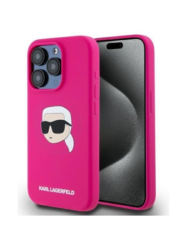 Produktfoto för Karl Lagerfeld iPhone 15 Pro Mobilskal MagSafe Silikon Karl Head Print