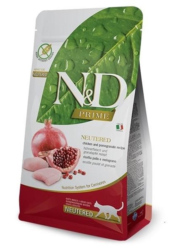 Farmina N&D Prime Neutered Chicken&Pomegranate Adult - torrt kattfoder - 5kg