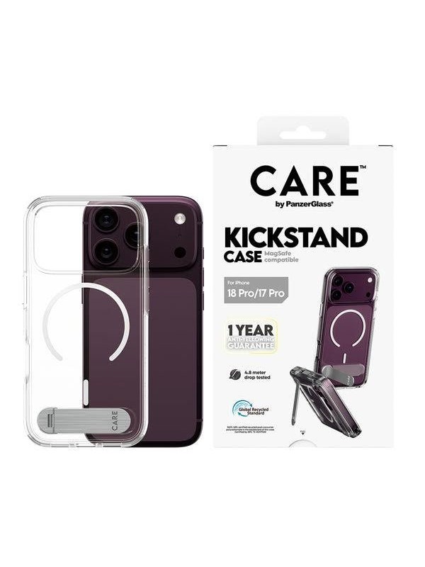 CARE by PanzerGlass Kickstand Case Transparent w. White MagSafe Apple iPhone 18 Pro | 17 Pro - Köp för SEK 389 - Spara 26%