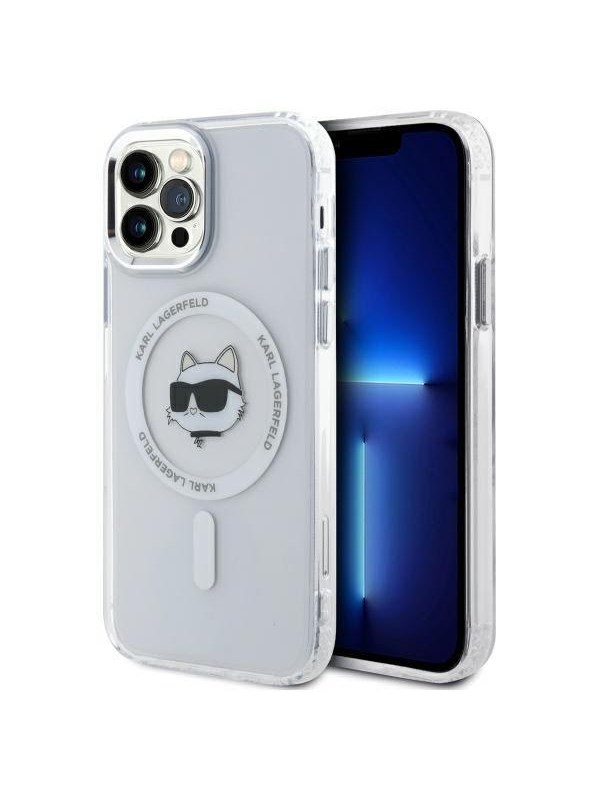 Karl Lagerfeld IML Metal Choupette Head MagSafe iPhone 12 Case - White