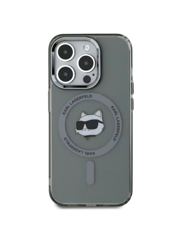 Karl Lagerfeld KLHMP15XHLSCHK iPhone 15 Pro Max 6.7" black/black hardcase IML Metal Choupette Head MagSafe