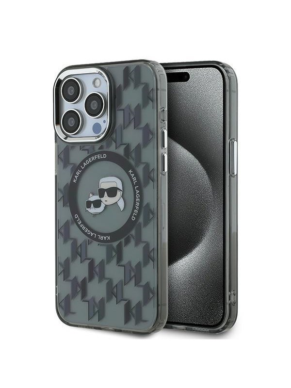 Produktfoto för Karl Lagerfeld iPhone 15 Pro Mobilskal MagSafe IML Monogram - Svart