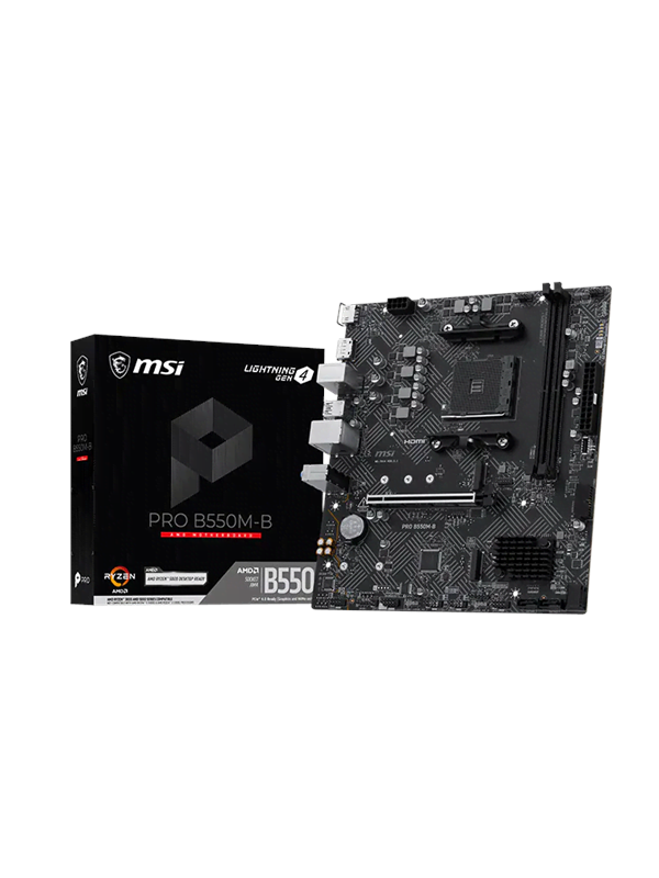 MSI PRO B550M-B Moderkort - AMD B550 - AMD AM4 - DDR4 RAM - Micro-ATX
