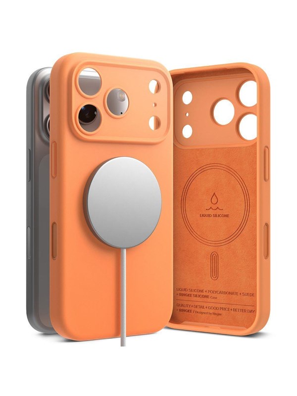 Ringke Silicone Magnetic MagSafe Case for iPhone 17 Pro Max - Orange