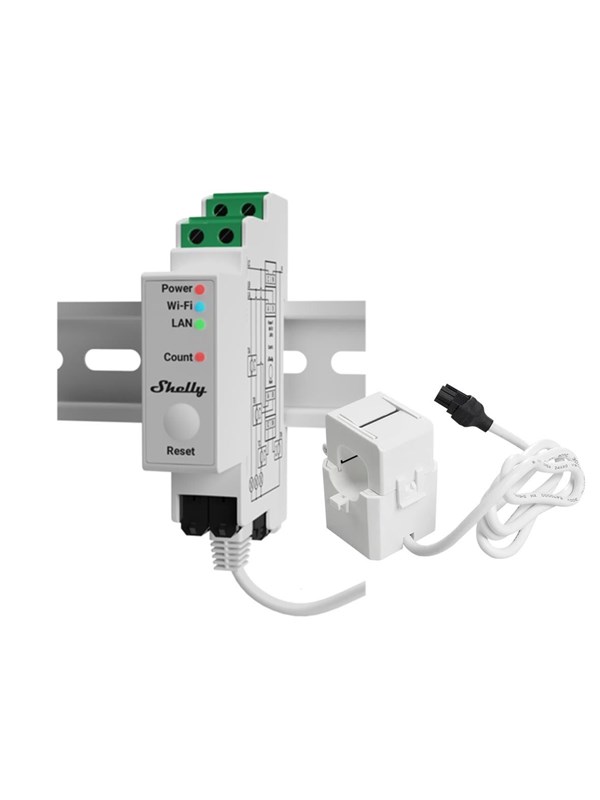 Shelly Pro 3EM 120A V2 - WiFi 3-fasig energimätare, 120A