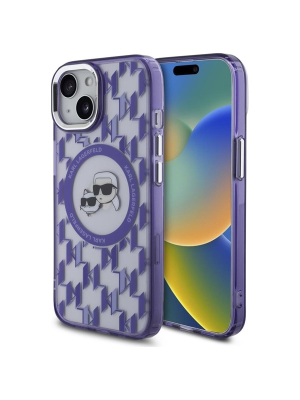 Produktfoto för Karl Lagerfeld iPhone 15 Mobilskal MagSafe IML Monogram - Lila