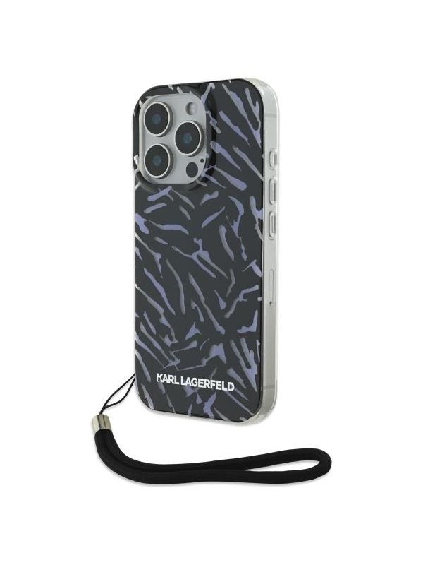 Alternativ bild 0 för Dėklas Karl Lagerfeld KLHCP16LHZBPKCCU iPhone 16 Pro 6,3 violetinė/violetinė Zebra Med Sladd