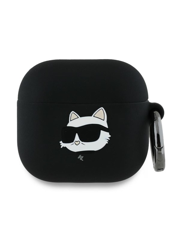 Karl Lagerfeld Silicone Choupette Head 3D Case for AirPods 4 - Black