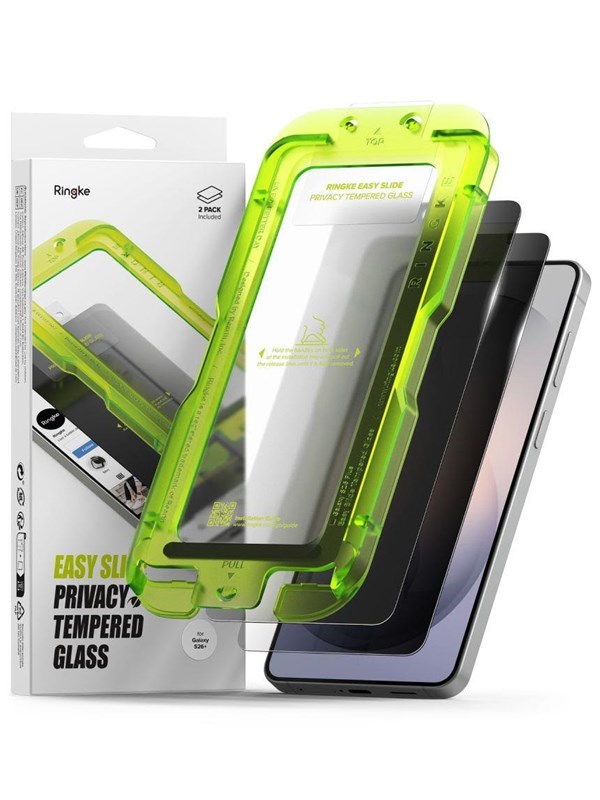 Ringke Easy Slide Privacy 2-Pack Tempered Glass for Samsung Galaxy S26+