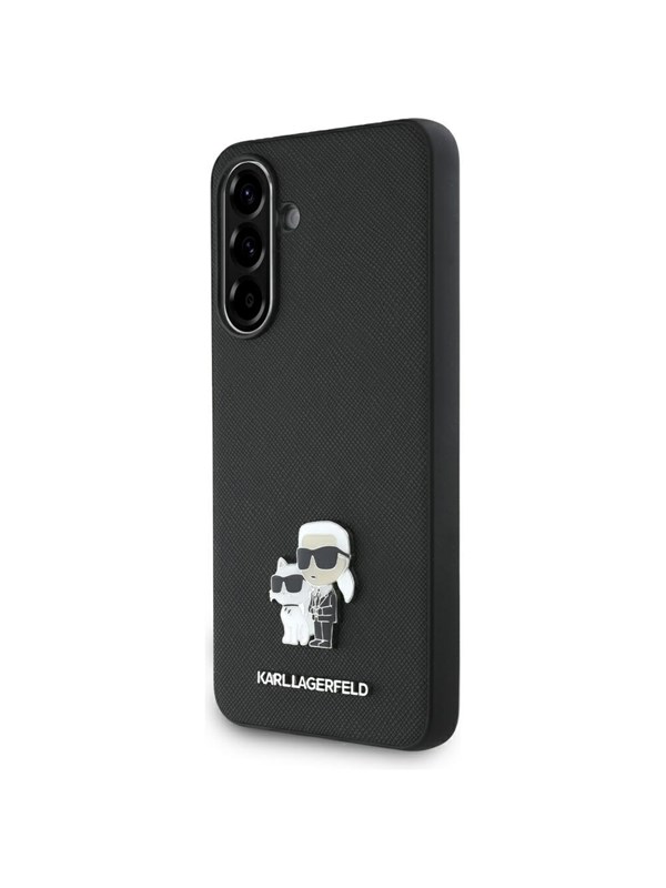 Karl Lagerfeld Saffiano Case w/ K&amp;C Metal Logo for Samsung Galaxy A56 - Black