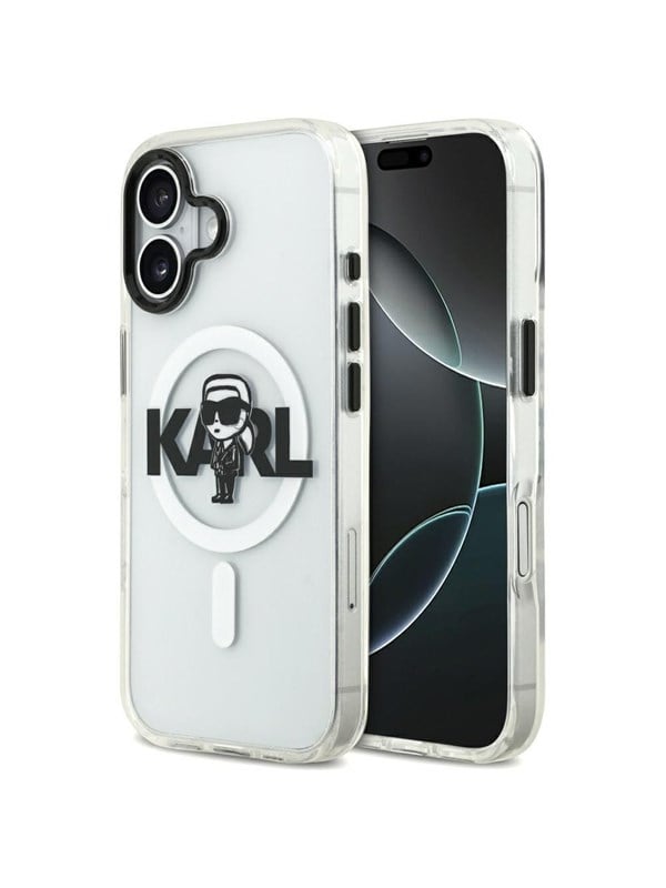 Karl Lagerfeld IML Karl Sketch Logo MagSafe Case for iPhone 17 - Transparent