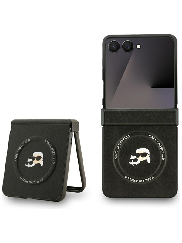 Karl Lagerfeld Karl&amp;Choupette Pins MagSafe Case for Samsung Galaxy Z Flip 7 - Black
