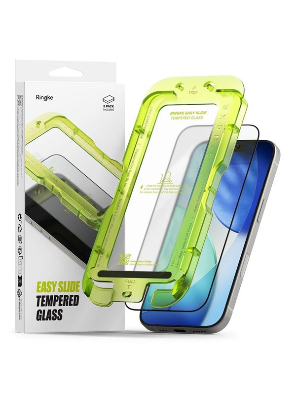 Ringke  Easy Slide 2-pack Tempered Glass for iPhone 17 - Black