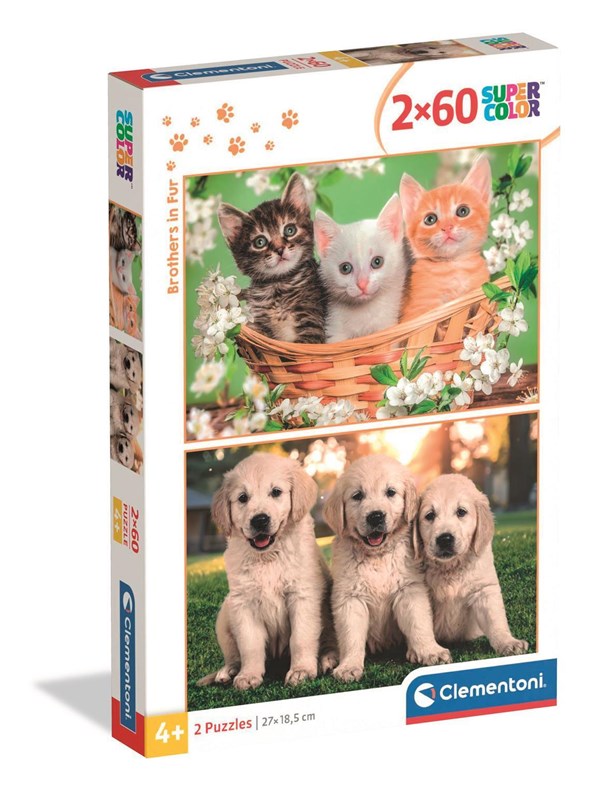 Clementoni Puzzle Noli Brothers In Fur 2x60 pieces Golv