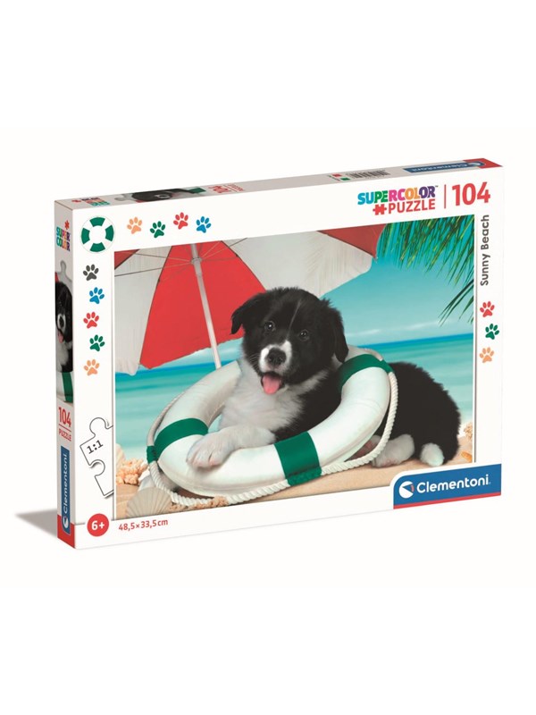 Clementoni Puzzle Puppy on the Beach 104 pieces (Super) Golv