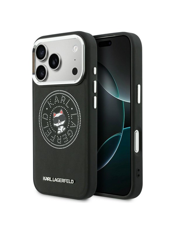 Karl Lagerfeld Point &amp; Choupette Sketch MagSafe Case for iPhone 17 Pro Max - Black