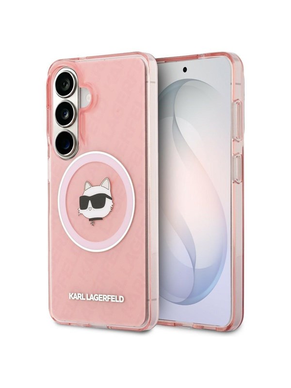 Karl Lagerfeld IML Repeated Choupette MagSafe Case for Samsung Galaxy S26 Plus - Pink