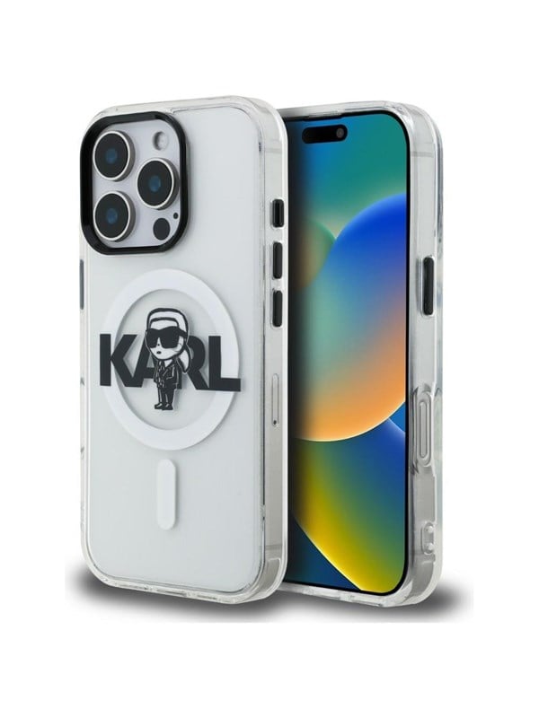 Karl Lagerfeld IML Karl Sketch Logo MagSafe Case for iPhone 16 Pro Max - Clear