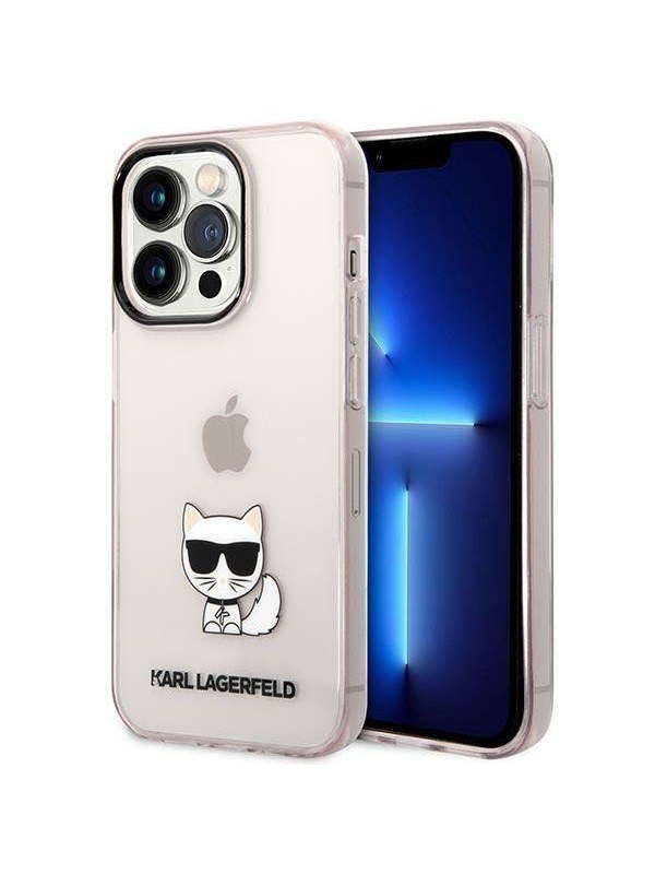 Karl Lagerfeld KLHCP14LCTTRI iPhone 14 Pro 6.1 "hardcase pink / pink Transparent Choupette Body