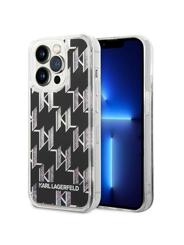 Karl Lagerfeld KLHCP14LLMNMK iPhone 14 Pro 6.1 "hardcase black / black Liquid Glitter Monogram
