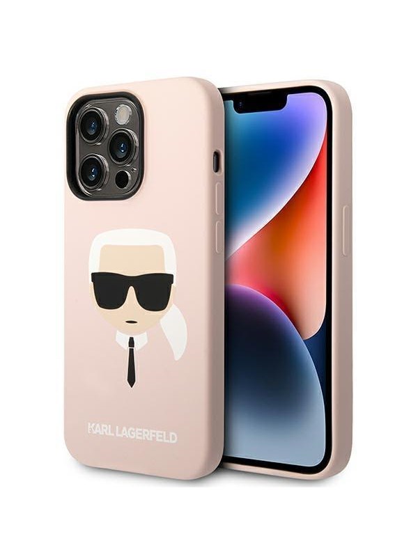 Karl Lagerfeld KLHCP14LSLKHLP iPhone 14 Pro 6.1 "hardcase pink / pink Silicone Karl`s Head