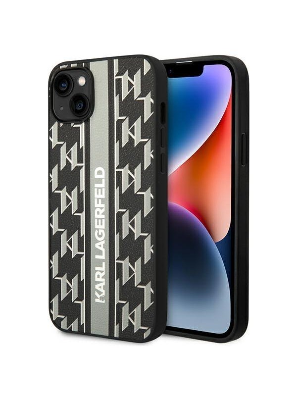 Karl Lagerfeld KLHCP14MPGKLSKG iPhone 14 Plus 6.7 "hardcase gray / gray Monogram Stripe
