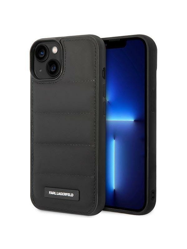 Karl Lagerfeld Puffy Elongated Logo Case for iPhone 14 Plus - Black