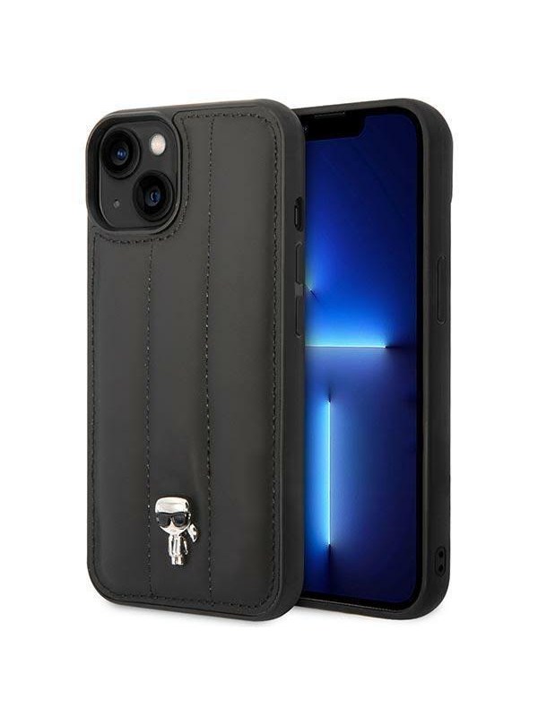 Karl Lagerfeld Puffy Ikonik Pin Case for iPhone 14 Plus - Black