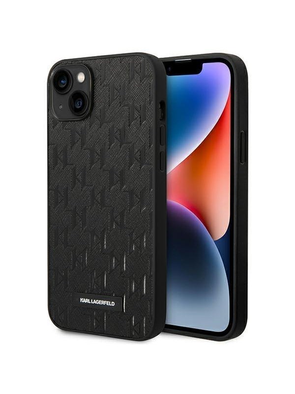 Produktfoto för Karl Lagerfeld iPhone 14 Plus Skal Saffiano Mono Metal Logo - Svart