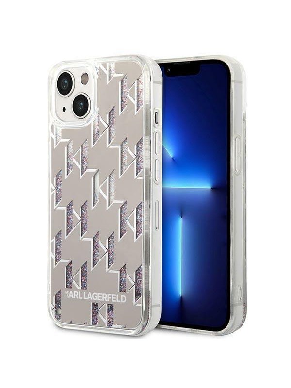 Karl Lagerfeld KLHCP14SLMNMS iPhone 14 6.1 "hardcase silver / silver Liquid Glitter Monogram