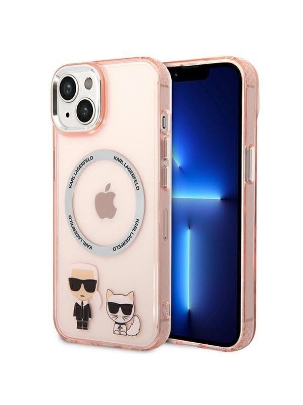 Karl Lagerfeld KLHMP14MHKCP iPhone 14 Plus 6.7 "hardcase pink / pink Karl &amp; Choupette Aluminum Magsafe