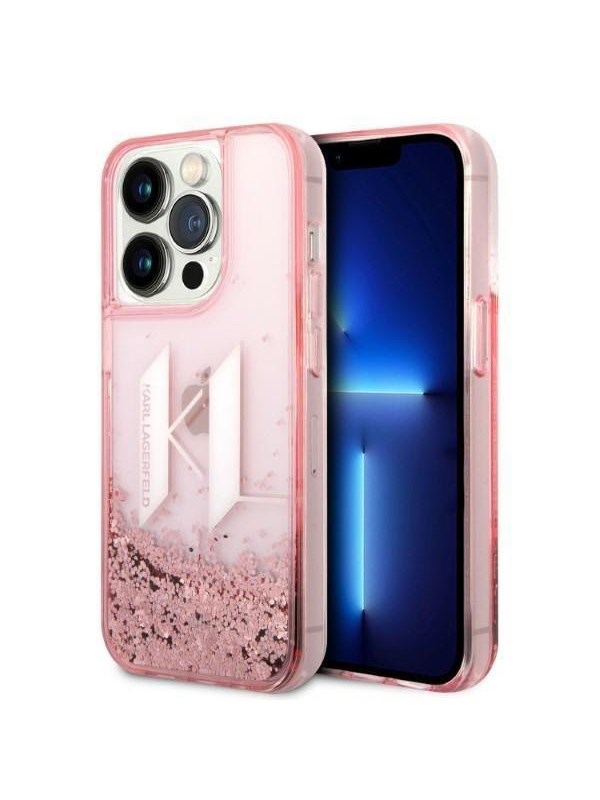 Karl Lagerfeld KLHCP14XLBKLCP iPhone 14 Pro Max 6.7 "pink / pink hardcase Liquid Glitter Big KL