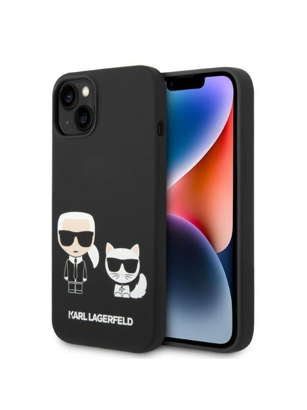 Produktfoto för Karl Lagerfeld iPhone 14 Plus Skal Magsafe Silicone Karl & Choupette - Svart