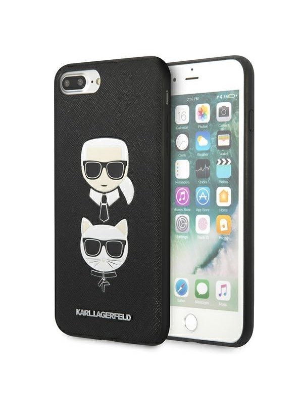 Karl Lagerfeld Saffiano Karl&amp;Choupette Head case for iPhone 7 Plus / iPhone 8 Plus - black