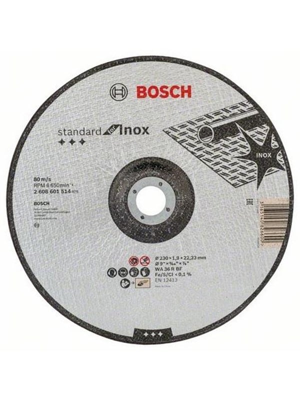 Bosch 2608601514 Standard curved cutting disc for Inox 230 x 22.23mm