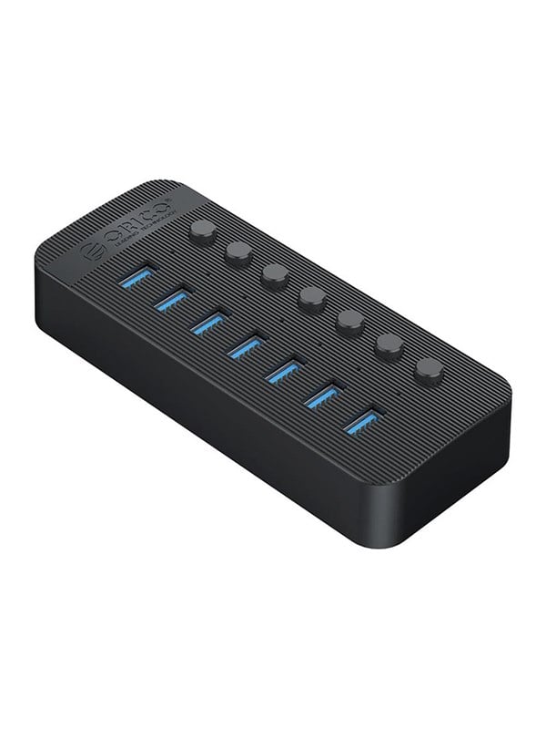 Produktfoto för Orico Hubb 7xUSB-A 3.0 med Strömbrytare - Svart
