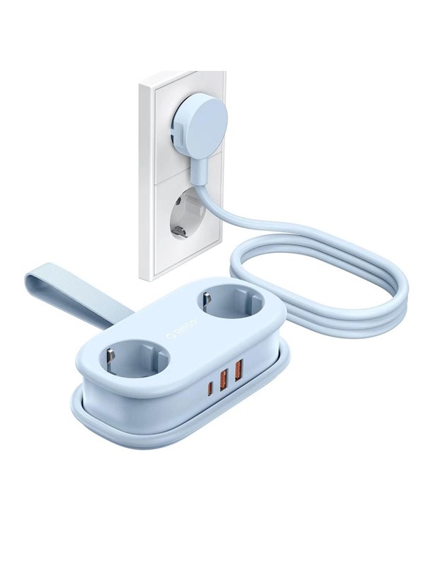 ORICO AP3 20W GaN 5in1 Power Strip 2x AC + 2x USB-A + 1x USB-C - Blue