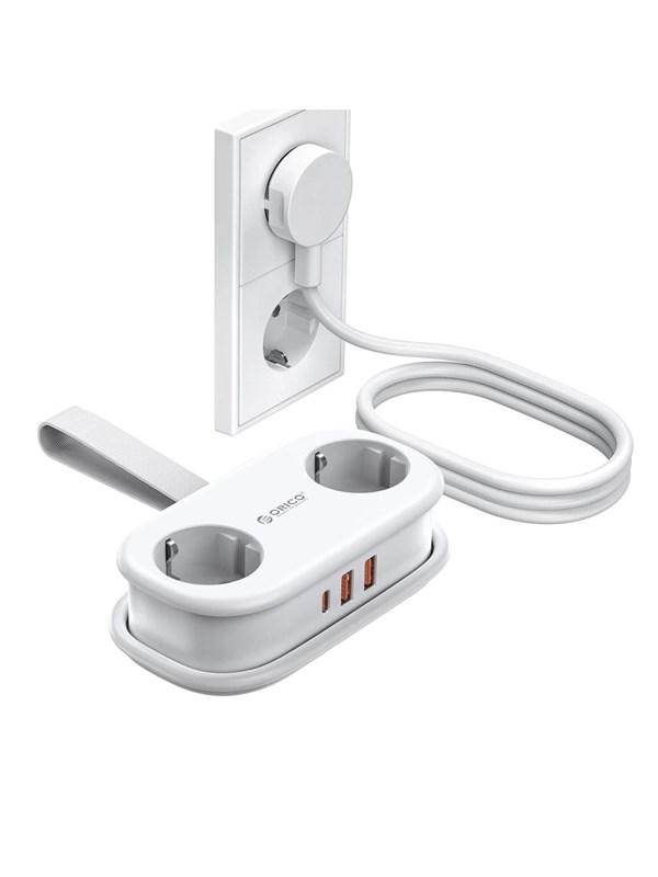 ORICO AP3 20W GaN 5in1 Power Strip 2x AC + 2x USB-A + 1x USB-C - White